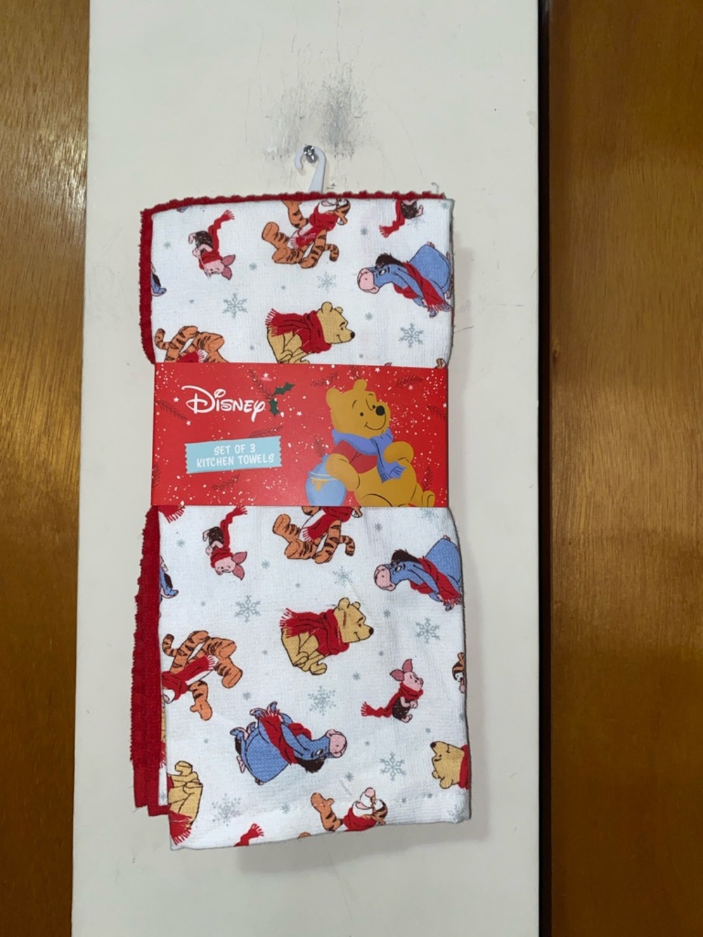 🧸🍯🧸NWT Disney Winnie the Pooh Holiday 💯 Cotton Kitchen Towels - Red, White, Blue